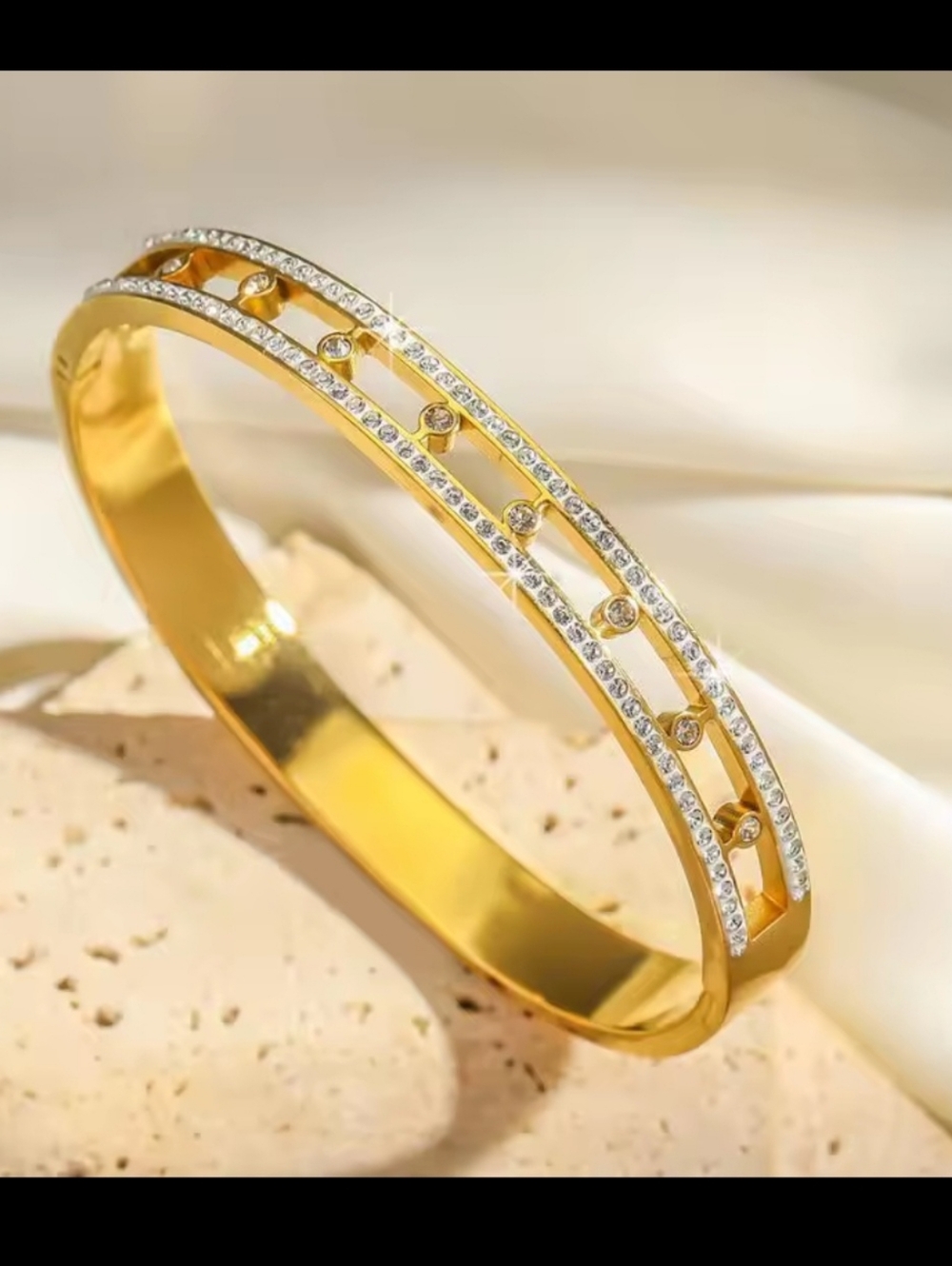 SALE GORGEOUS CHIC Gold CZ MICRO PAVE GEMS BRACELET